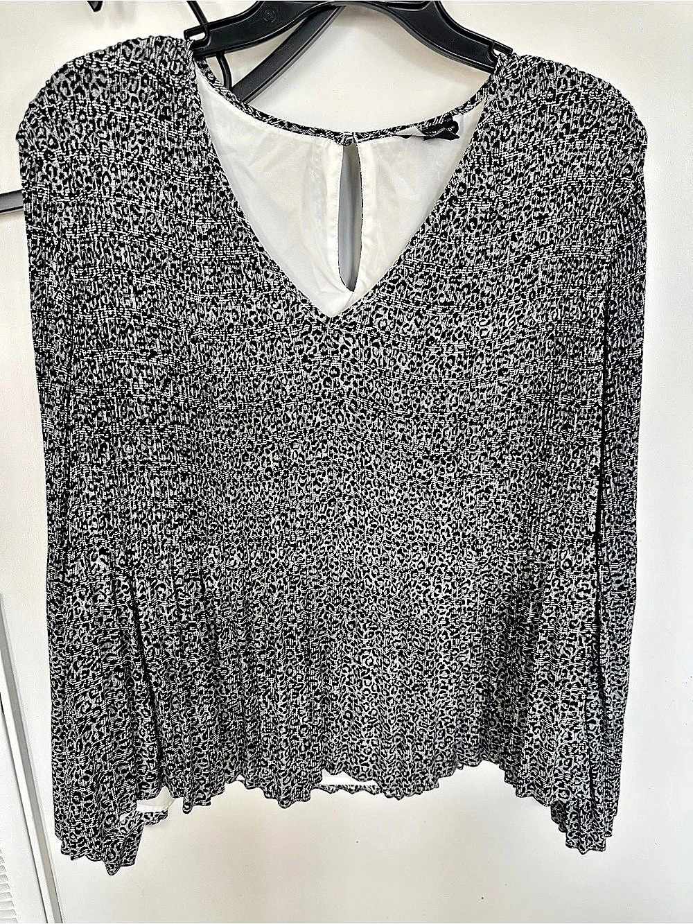 The Limited Animal Print V-Neck Blouse in Black & White. Chiffon feel & gorgeous